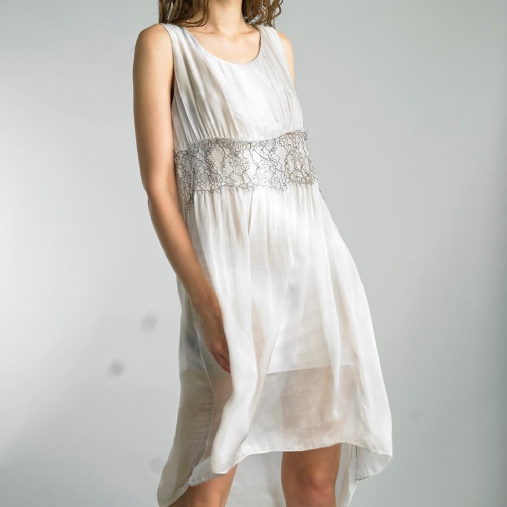 NWT Tempo Paris White High-Low Sleeveless Dress XL